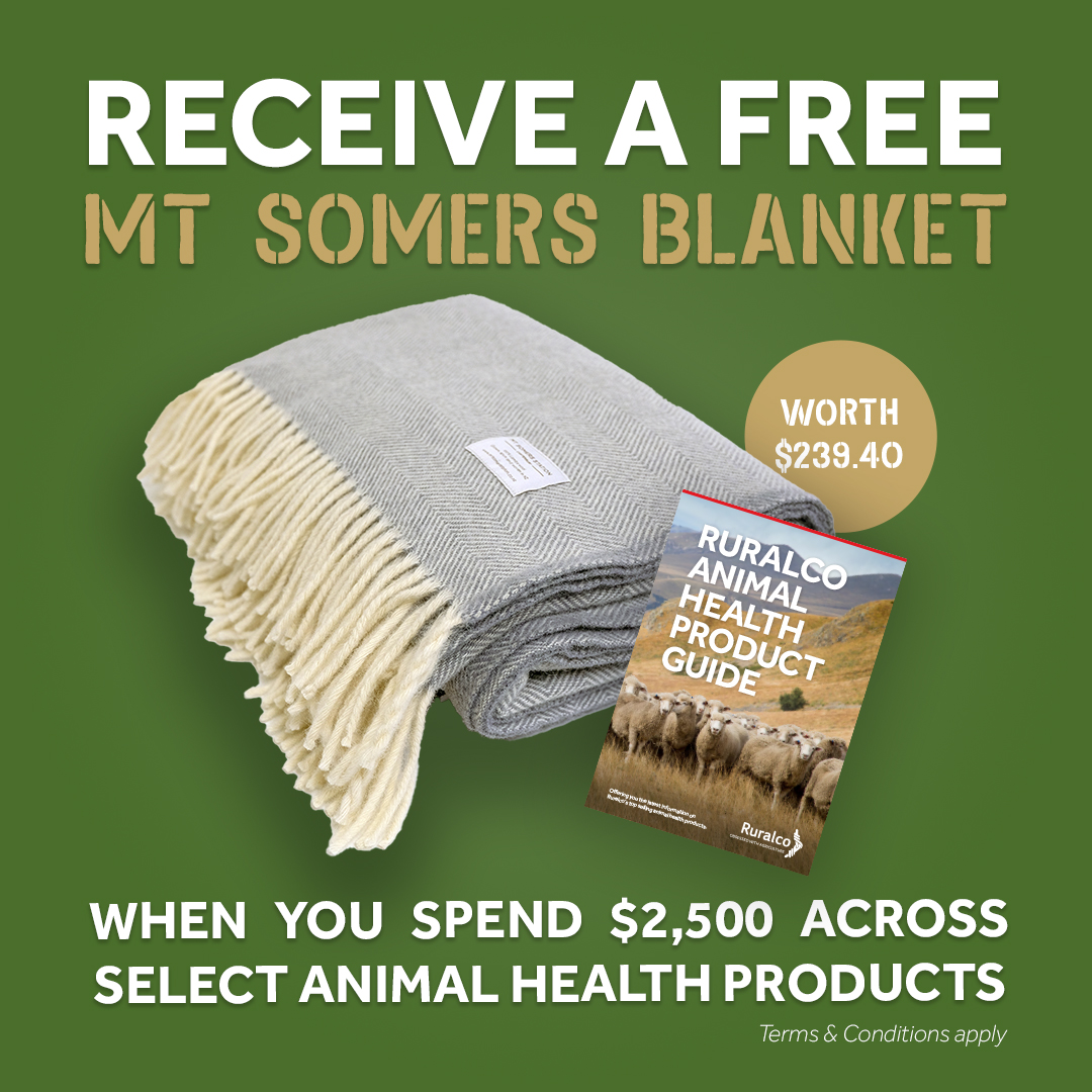 Receive a free Mt Somers Blanket when you spend $2,500 across select animal health products