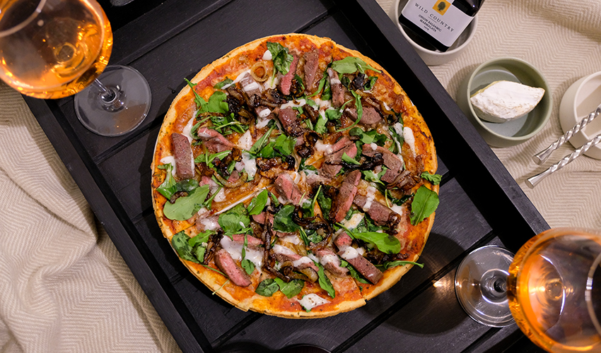 Lamb Lover’s Pizza with Caramelised Onion & Mint Sauce