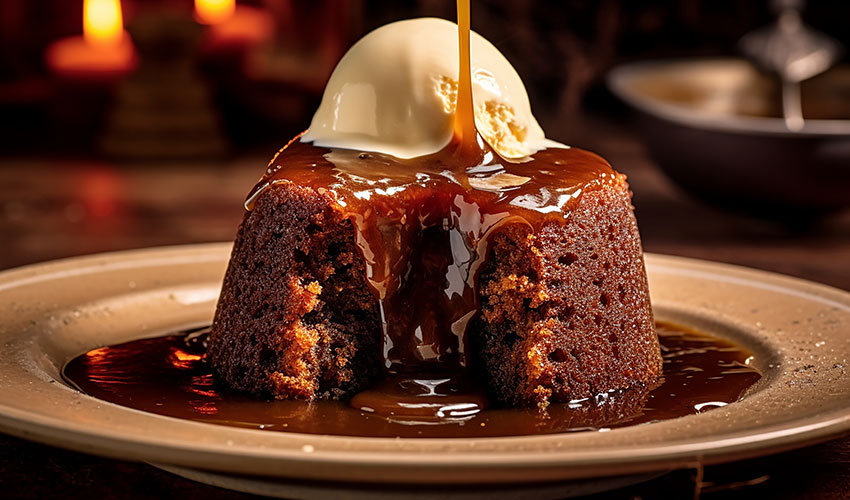 Sticky Date Pudding with Butterscotch Drizzle